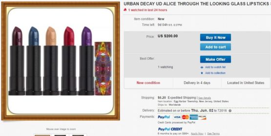 Urban Decay 2016 Alice Through the Looking Glass Lipsticks Set