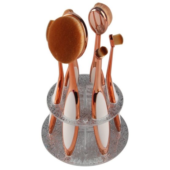 NEW! Oval Chrome Brush Make-Up Pinsel Set / Pinceau Set