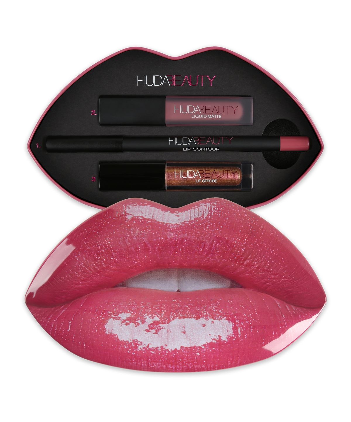 Huda Beauty Contour and Strobe Lip Set "Trophy Wife & Shameless"