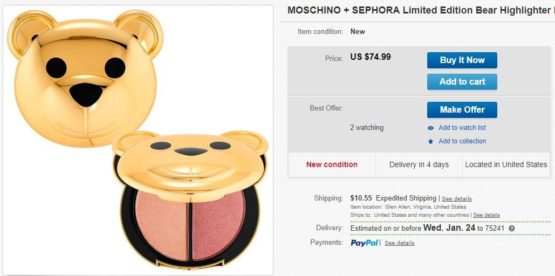Sephora x Moschino Collection Bear Highlighter Palette