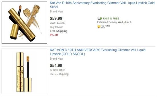 Edit: Kat von D10th Anniversary Everlasting Glimmer Veil Liquid Lipstick
