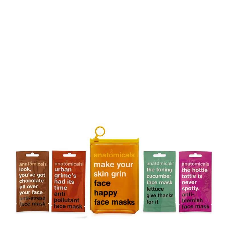 Anatomicals Make Your Skin Grin - 4 Face Happy Face Masks – Bild 3