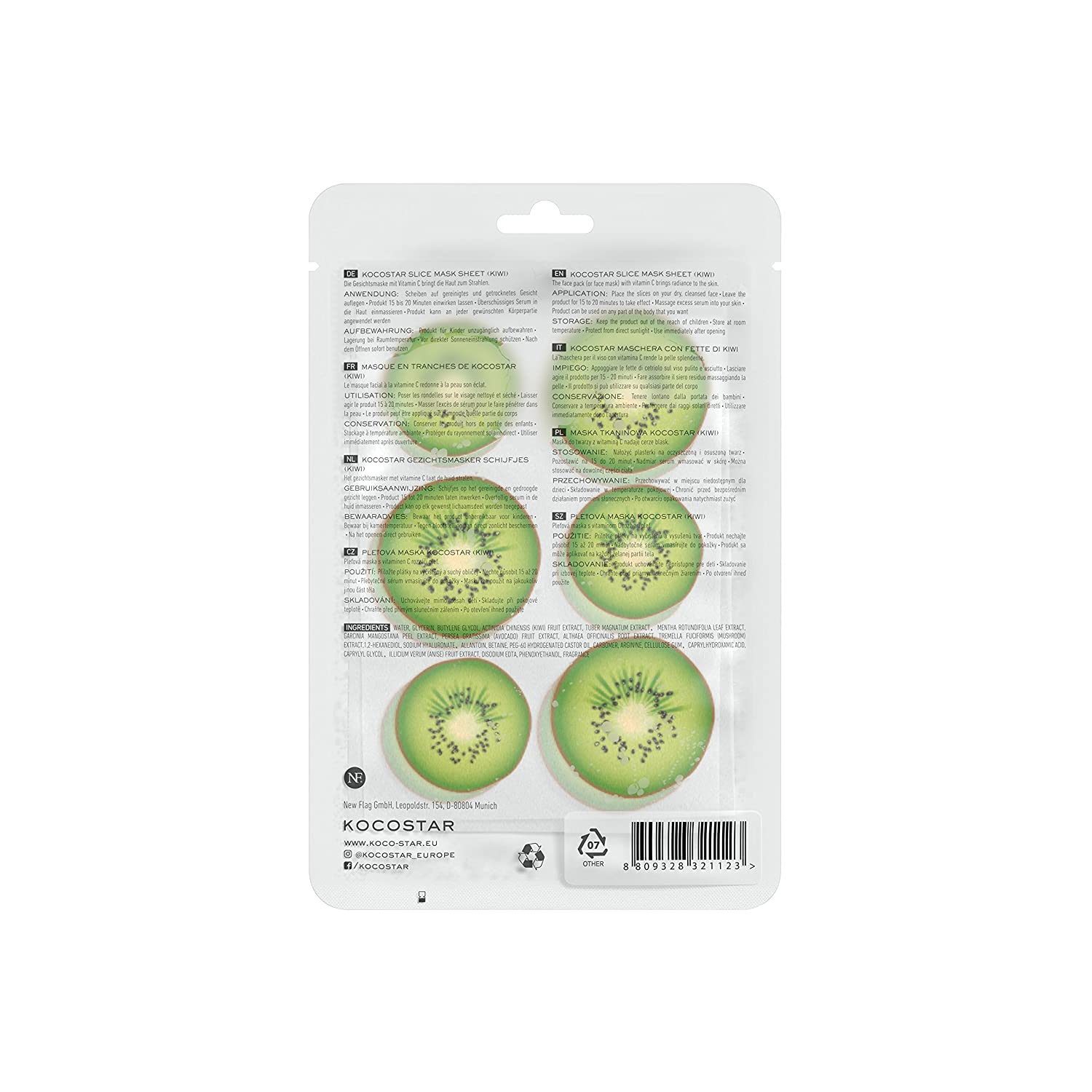 Kocostar Slice Mask Sheet Kiwi – Bild 2