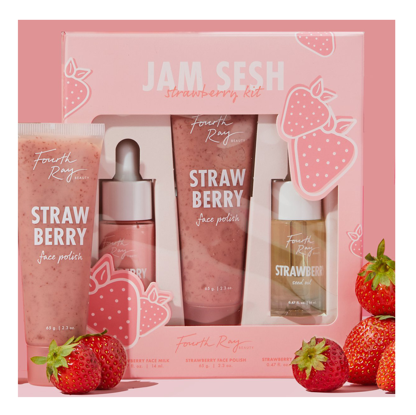 Fourth Ray Beauty by ColourPop Jam Sesh Strawberry Face Care Kit
