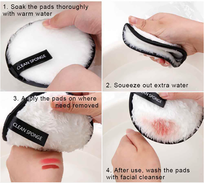 Reuseable Makeup Remover Pads Microfiber Face Cleanser - Brown – Bild 3