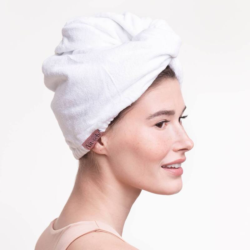 Kitsch Microfiber Hair Towel - White – Bild 5