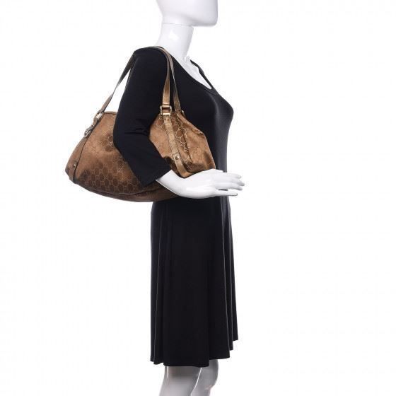 GUCCI Monogram Abbey Bronze Shoulder Bag – Bild 9