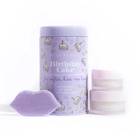 NCLA Natural Vegan Lip Care Duo + Lip Scrubber - Birthday Cake