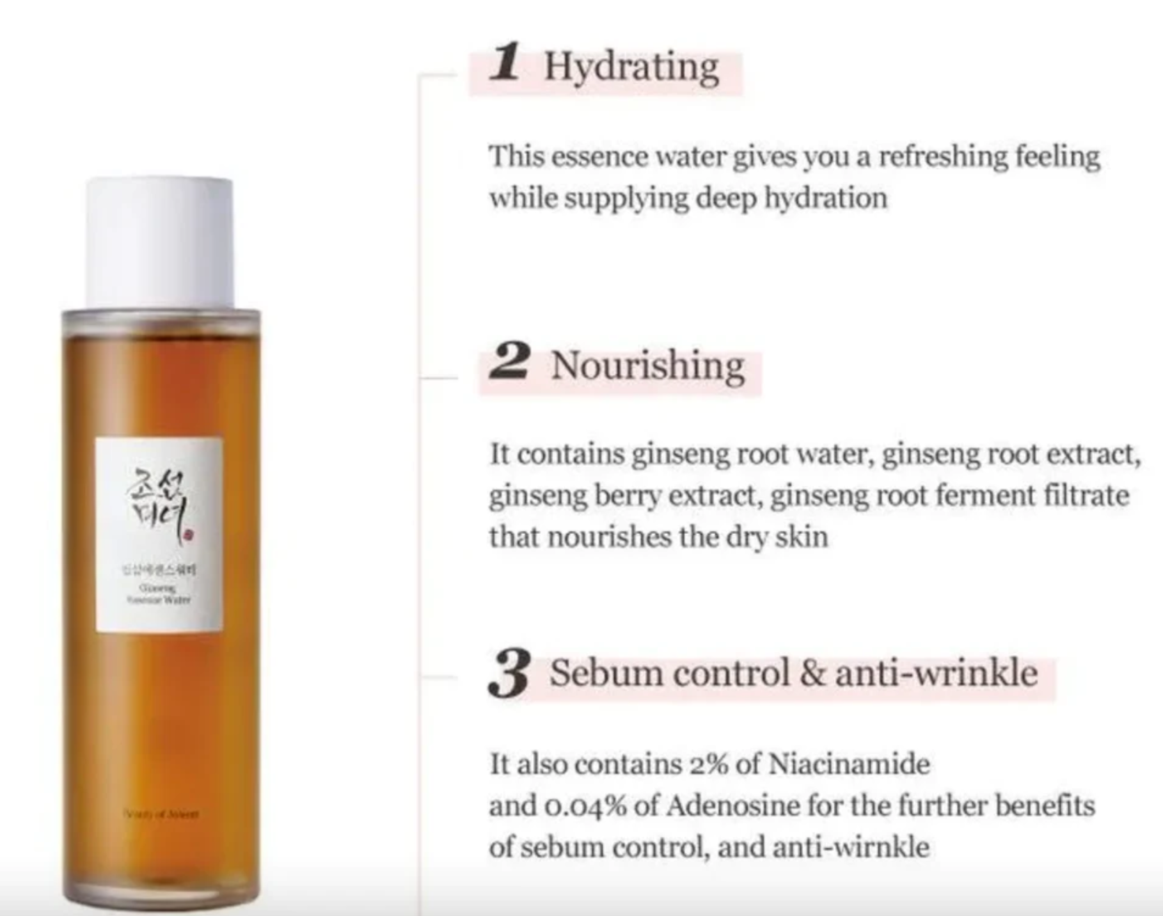 Beauty of Joseon Ginseng Essence & 2% Niacinamide Hydrating Water – Bild 3
